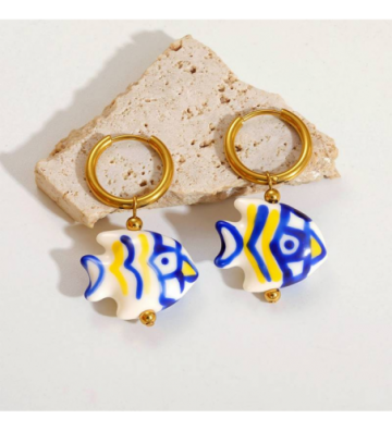 Pendientes acero  Dorado...