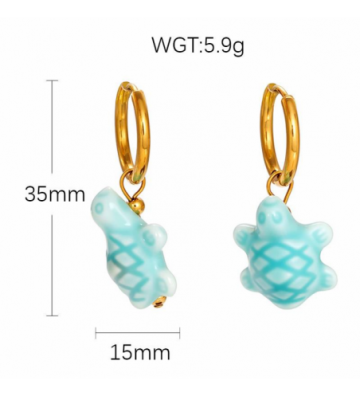 Pendientes acero  Dorado...