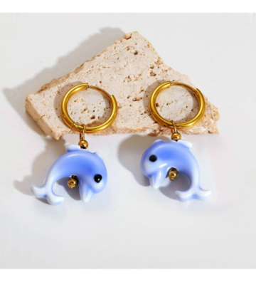 Pendientes acero  Dorado...