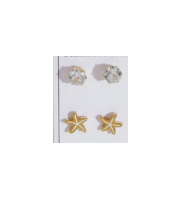 Pendientes acero  Dorado...