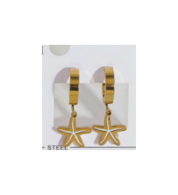 Pendientes acero  Dorado...