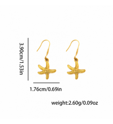 Pendientes acero  Dorado...
