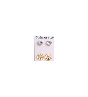 Pendientes acero  Dorado...