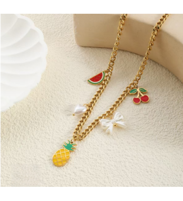 Collares acero Dorado...