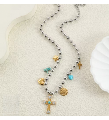 Collares acero Dorado...