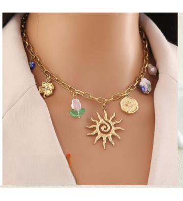 Collares acero Dorado...