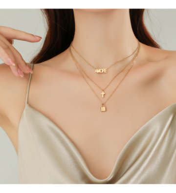 Collares acero Dorado...