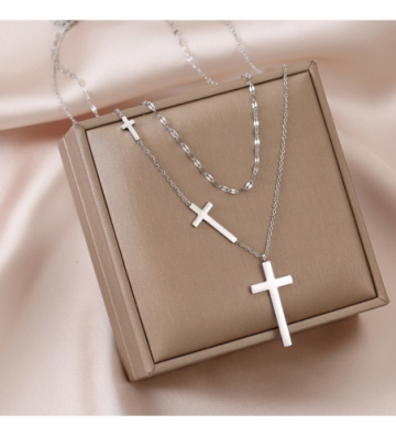 Collares acero Plateado...