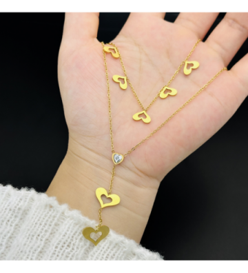 Collares acero Dorado...