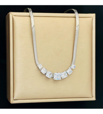 Collares acero Plateado...