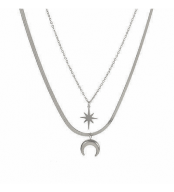Collares acero Plateado...