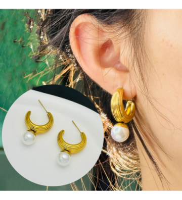 Pendientes acero Dorado...