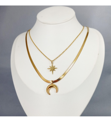 Collares acero Dorado...