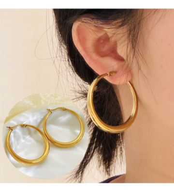 Pendientes acero Dorado...