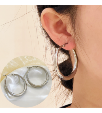 Pendientes acero Plateado...