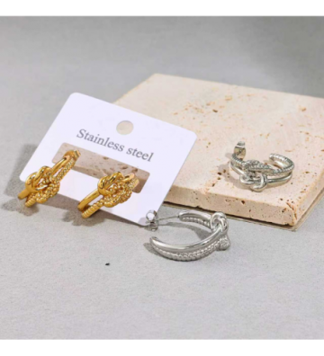 Pendientes acero Plateado...