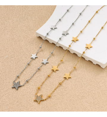 Collares acero Plateado...