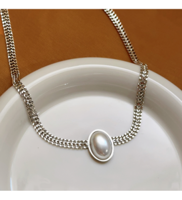 Collares acero Plateado...