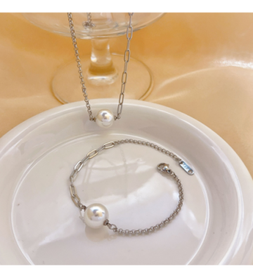 Collares acero Plateado...