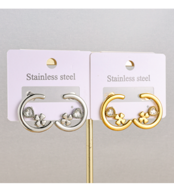 Pendientes acero Dorado...