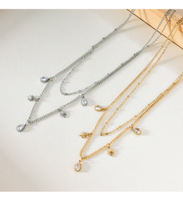 Collares acero Plateado...