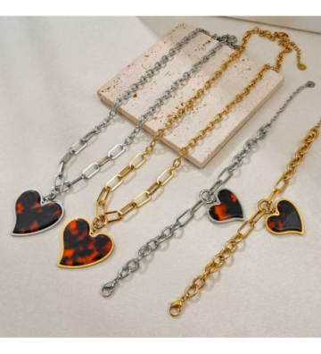 Collares acero Plateado...