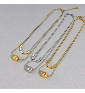 Collares acero Plateado...