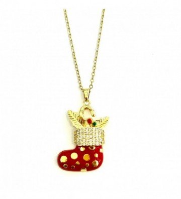 Collares acero,Navidad Dorado