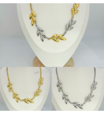 Collares acero Plateado...
