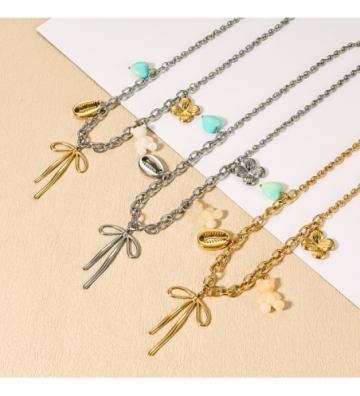 Collares acero Plateado...