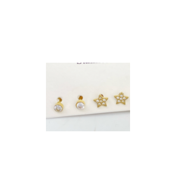 Pendientes acero Dorado...