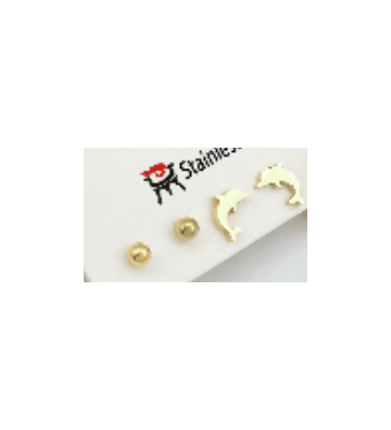Pendientes acero Dorado...