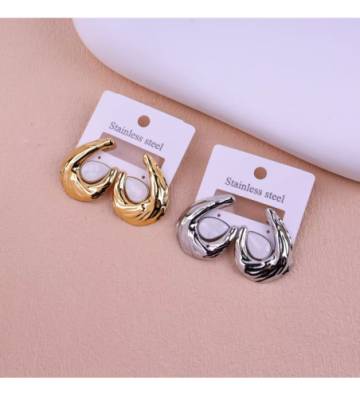 Pendientes acero Dorado...