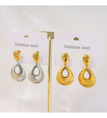 Pendientes acero Dorado...