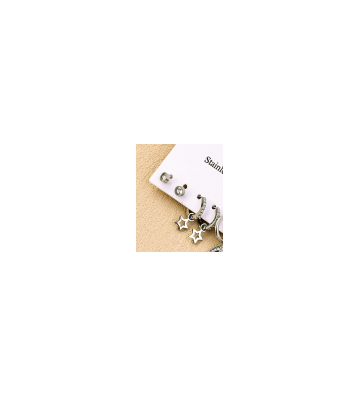 Pendientes acero Plateado...