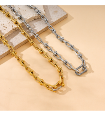 Collares acero Dorado...