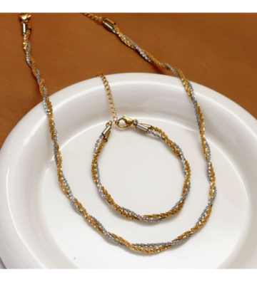 Collares acero Dorado y...