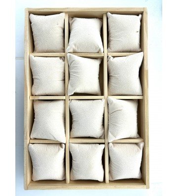 Expositor madera y beis