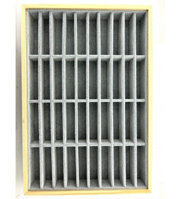 Expositor madera y gris