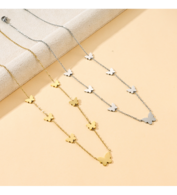 Collares acero Plateado...