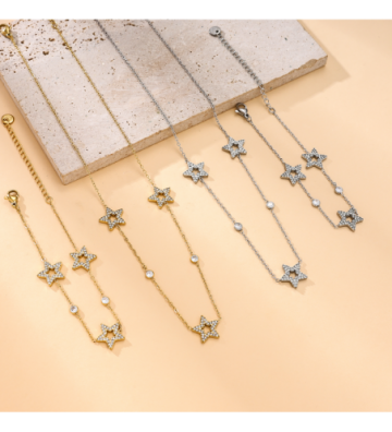 Collares acero Plateado...