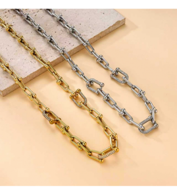 Collares acero Dorado...