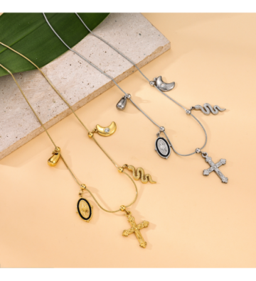 Collares acero Dorado...