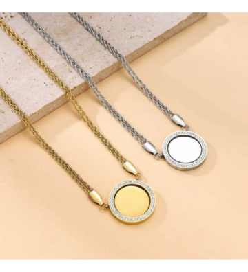 Collares acero Plateado...