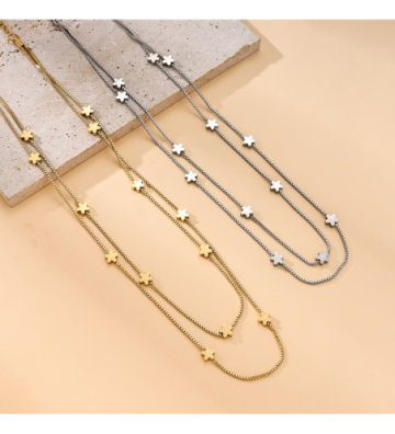 Collares acero Plateado...