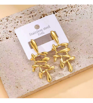 Pendientes acero Dorado...