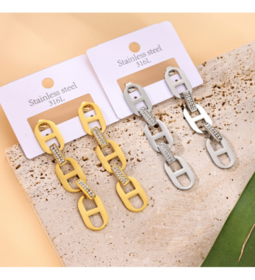 Pendientes acero Dorado...