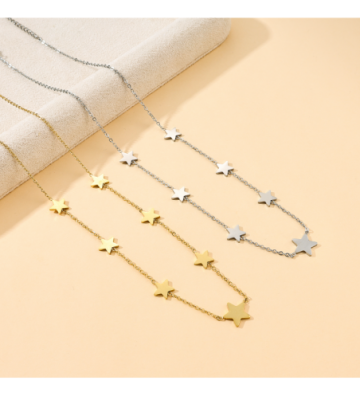 Collares acero Plateado...