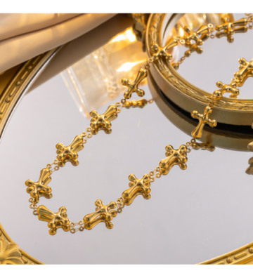 Collares acero Dorado...