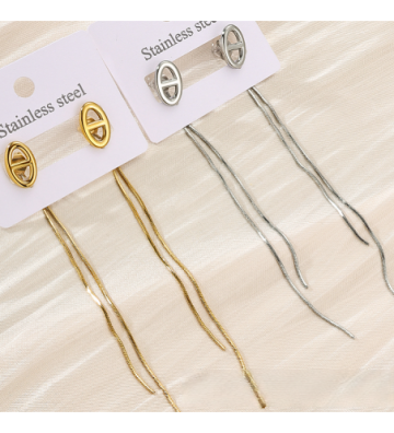 Pendientes acero Dorado...